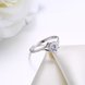Wholesale Romantic Resizable 925 Sterling Silver Ring OL style Woman Party Wedding Gift Simple White AAA Zircon Ring  TGSLR197 1 small