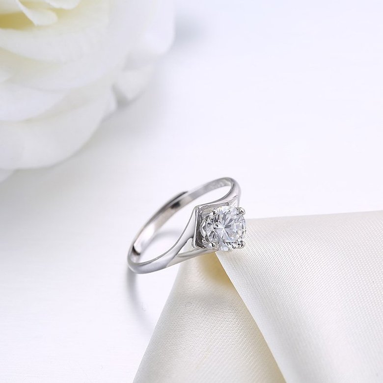 Wholesale Popular 925 Sterling Silver square CZ Ring Sparkling Ring Classic Finger Rings Engagement Fashion Wedding Jewelry TGSLR208 1