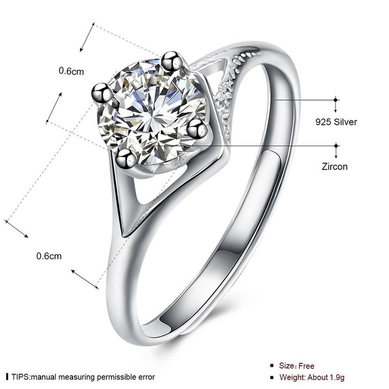Wholesale Popular 925 Sterling Silver square CZ Ring Sparkling Ring Classic Finger Rings Engagement Fashion Wedding Jewelry TGSLR208 4
