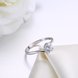 Wholesale Trendy Romantic Resizable 925 Sterling Silver Ring OL style Woman Party Wedding Gift Simple White AAA Zircon Ring  TGSLR210 1 small
