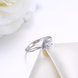 Wholesale Trendy Romantic Resizable 925 Sterling Silver Ring OL style Woman Party Wedding Gift Simple White AAA Zircon Ring  TGSLR211 1 small