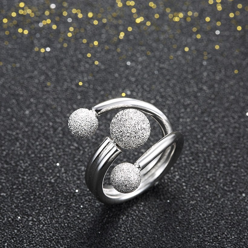 Wholesale Classic Real 925 Sterling Silver Surround Design Ball Adjustable Rings for Women Party Jewelry Gift Ideas for Mom TGSLR117 1