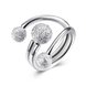 Wholesale Classic Real 925 Sterling Silver Surround Design Ball Adjustable Rings for Women Party Jewelry Gift Ideas for Mom TGSLR117 4 small