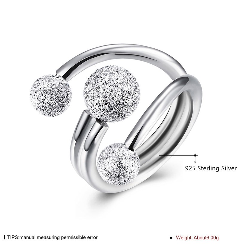 Wholesale Classic Real 925 Sterling Silver Surround Design Ball Adjustable Rings for Women Party Jewelry Gift Ideas for Mom TGSLR117 5