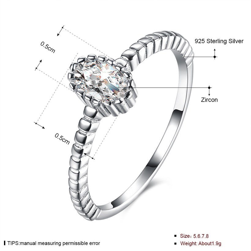 Wholesale Lose money promotion hot sell shiny zircon 925 sterling silver finger wedding rings for women jewelry wholesale gift TGSLR123 1
