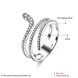 Wholesale Genuine 925 Sterling Silver CZ Ring Cute Animal Snake Rings for Women Wedding Bands White Crystal Unique Winding Engagement Ring TGSLR001 1 small