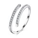 Wholesale Trendy Real 925 Sterling Silver White CZ Ring Irregular New Fashion Ring Party Jewelry For Women Luxury Gift TGSLR133 0 small