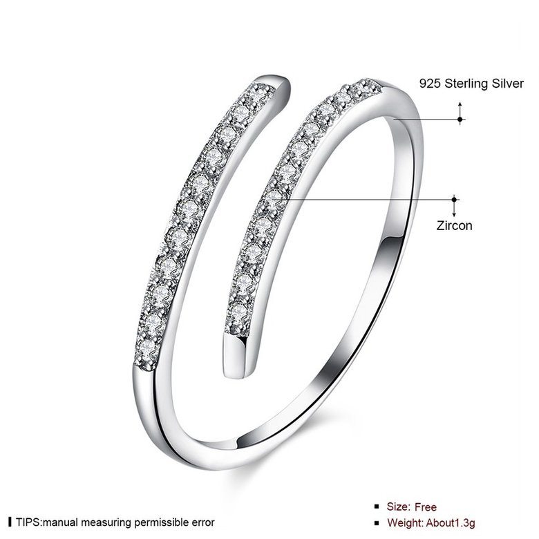 Wholesale Trendy Real 925 Sterling Silver White CZ Ring Irregular New Fashion Ring Party Jewelry For Women Luxury Gift TGSLR133 1