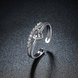 Wholesale Trendy Real 925 Sterling Silver heart shape White CZ Ring for Woman opening  adjustable ring asymmetrical  jewelry TGSLR134 3 small