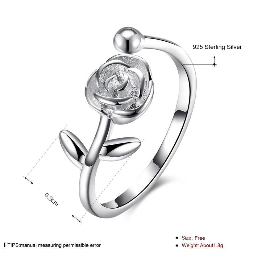 Wholesale 925 Sterling Silver Ring For Women Wedding Anniversary Fine Jewelry Retro Silver Rose Ring Engagement Ring TGSLR137 1