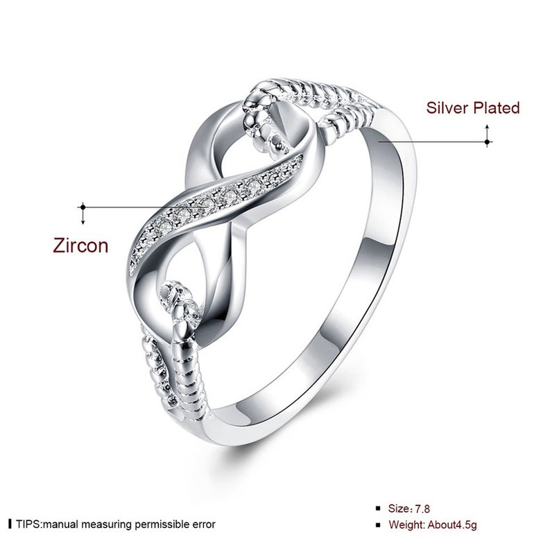 Wholesale Exquisite White 8 shape Infinity Rings For Women Wedding Engagement Promise Ring Jewelry Valentine's Day Gifts For Her TGSPR510 0