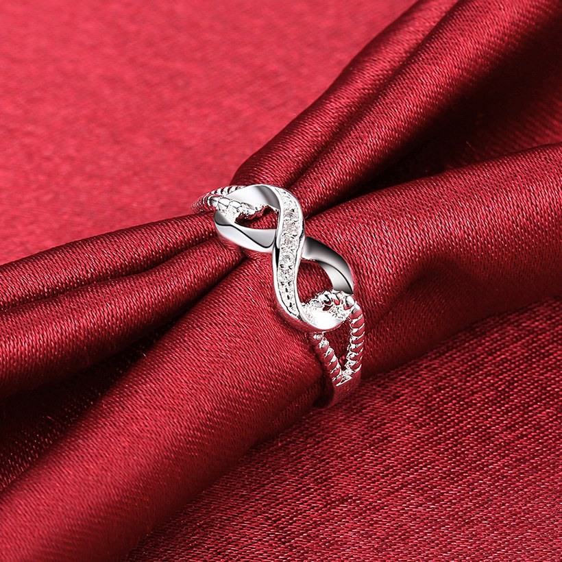 Wholesale Exquisite White 8 shape Infinity Rings For Women Wedding Engagement Promise Ring Jewelry Valentine's Day Gifts For Her TGSPR510 2