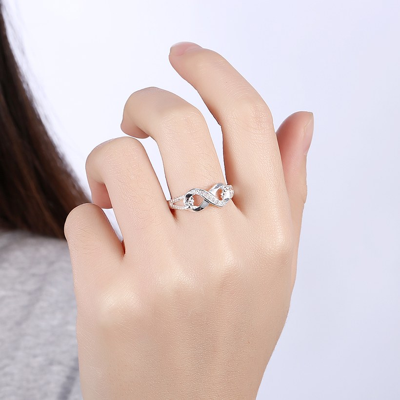 Wholesale Exquisite White 8 shape Infinity Rings For Women Wedding Engagement Promise Ring Jewelry Valentine's Day Gifts For Her TGSPR510 4