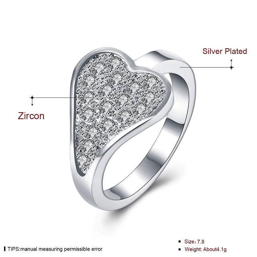 Wholesale Hot selling Mother's Day Gift Fashion Love Heart zircon Rings For Women Wedding Fine Jewelry TGSPR516 0
