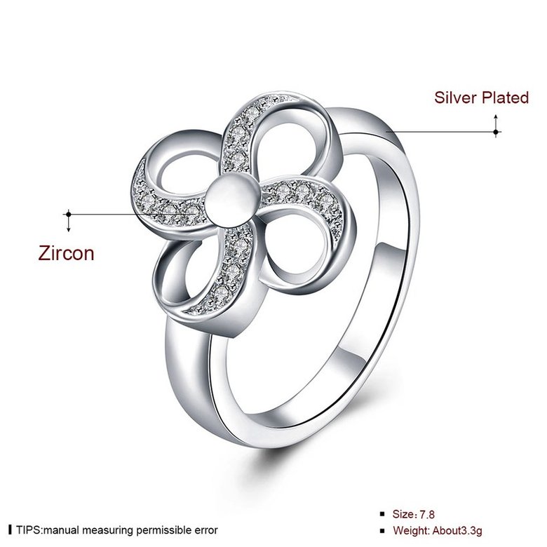 Wholesale Hot selling Ladies Ring four leaf Flower Crystal zircon Ring For Women Fashion Glamour Engagement Ring Jewelry Accessories TGSPR522 0