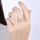 Wholesale Hot selling Ladies Ring four leaf Flower Crystal zircon Ring For Women Fashion Glamour Engagement Ring Jewelry Accessories TGSPR522 4 small