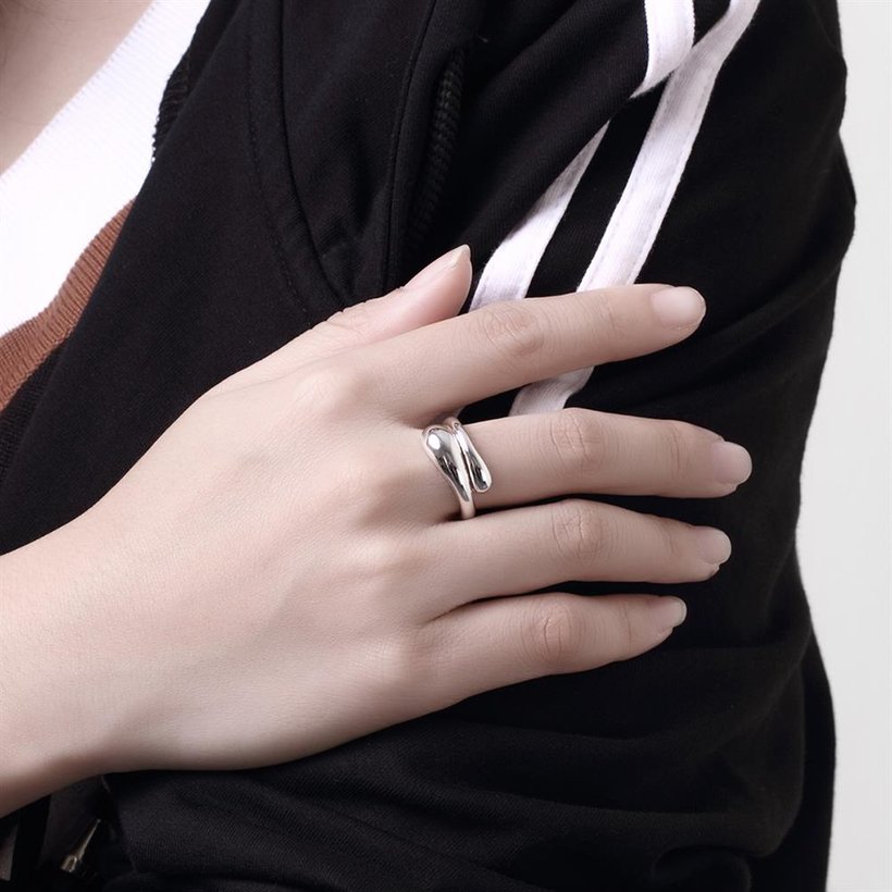 Wholesale Fashion Classic Silver Plated Water Drop Ring for Unisex  fashion wholesale jewelry SPR560 4