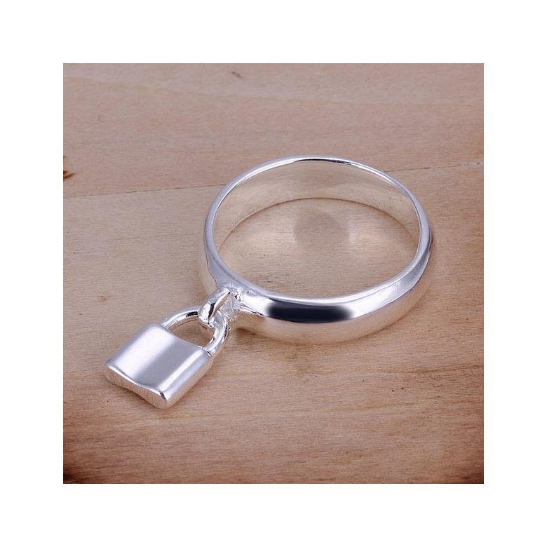 Wholesale Romantic Silver Plated Lock Ring for Women  fashion wholesale jewelry SPR561 1