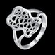 Wholesale Classic Silver Plated Geometric Heart Shaped hollow Ring for Women SPR562 0 small