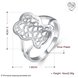 Wholesale Classic Silver Plated Geometric Heart Shaped hollow Ring for Women SPR562 1 small