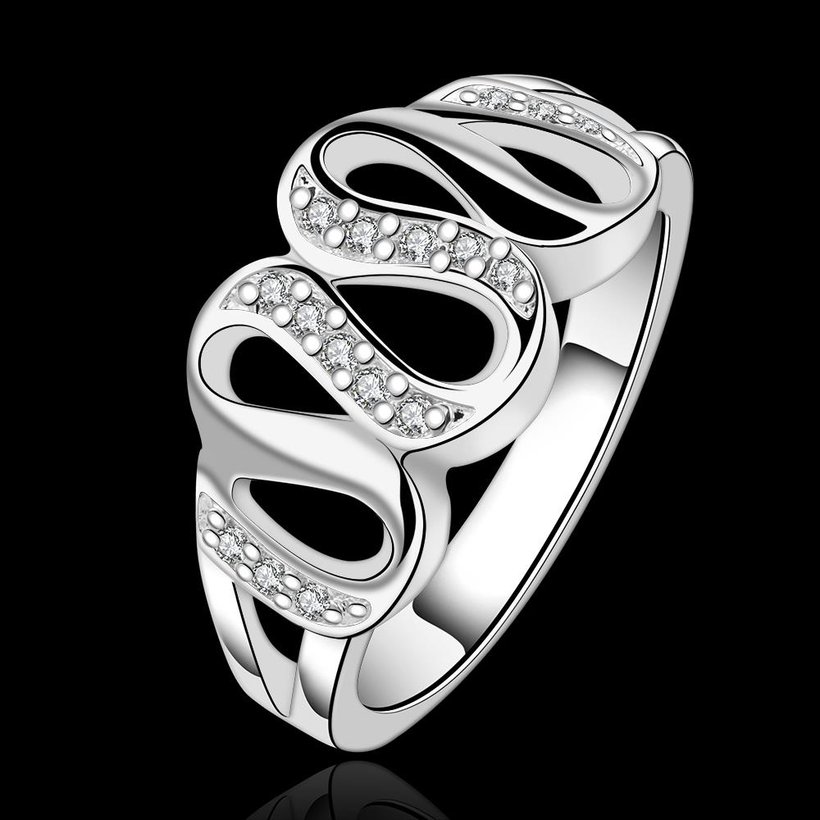 Wholesale Luxury classic Silver Plated Hot Sell Creative Zircon Ring for Women SPR563 0