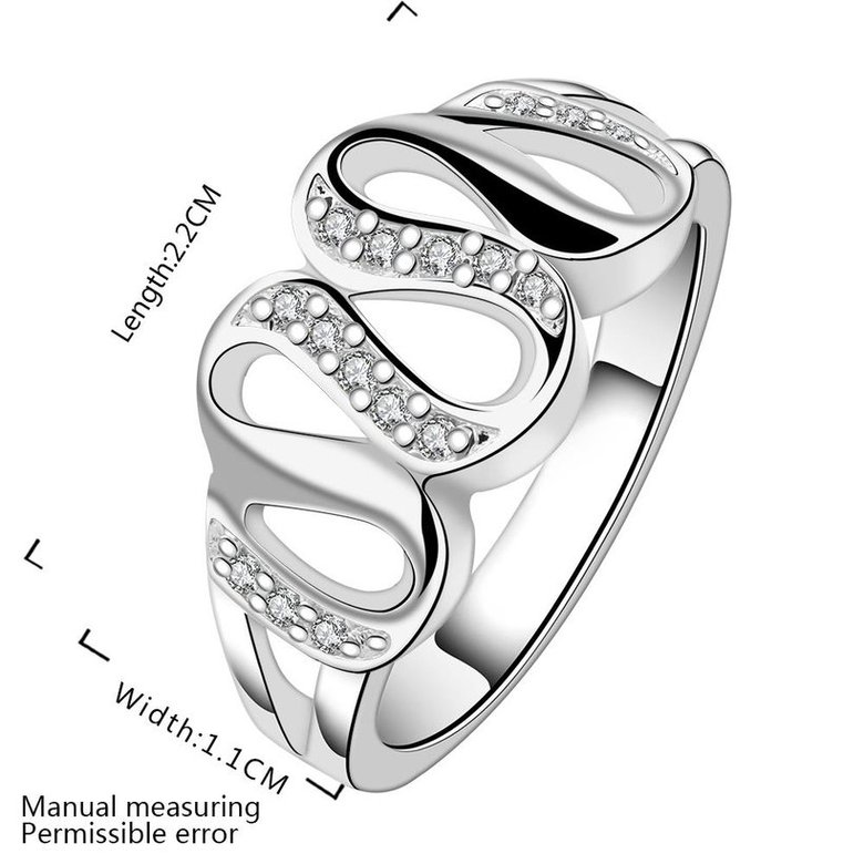 Wholesale Luxury classic Silver Plated Hot Sell Creative Zircon Ring for Women SPR563 1