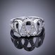 Wholesale Luxury classic Silver Plated Hot Sell Creative Zircon Ring for Women SPR563 3 small