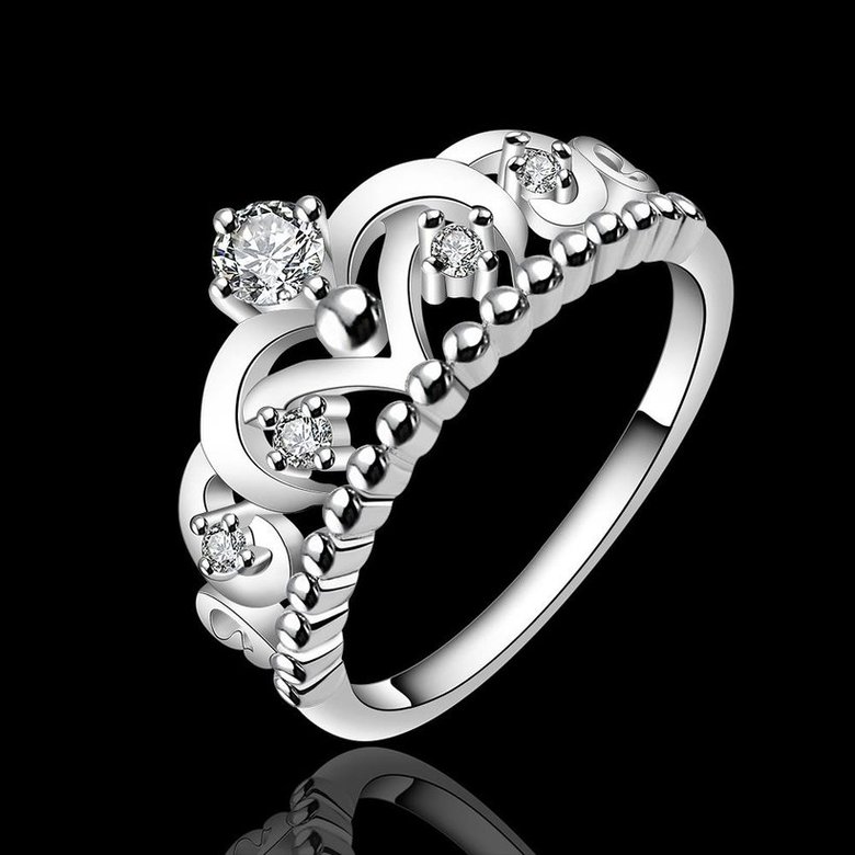 Wholesale Fashion Luxury  Zircon Crown Ring for Women Bride Engagement Wedding Ring SPR564 1