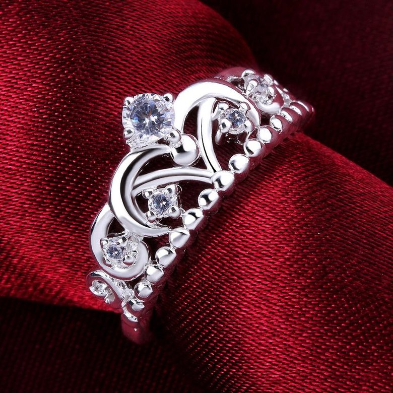 Wholesale Fashion Luxury  Zircon Crown Ring for Women Bride Engagement Wedding Ring SPR564 3