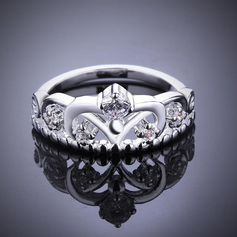 Wholesale Fashion Luxury  Zircon Crown Ring for Women Bride Engagement Wedding Ring SPR564 4