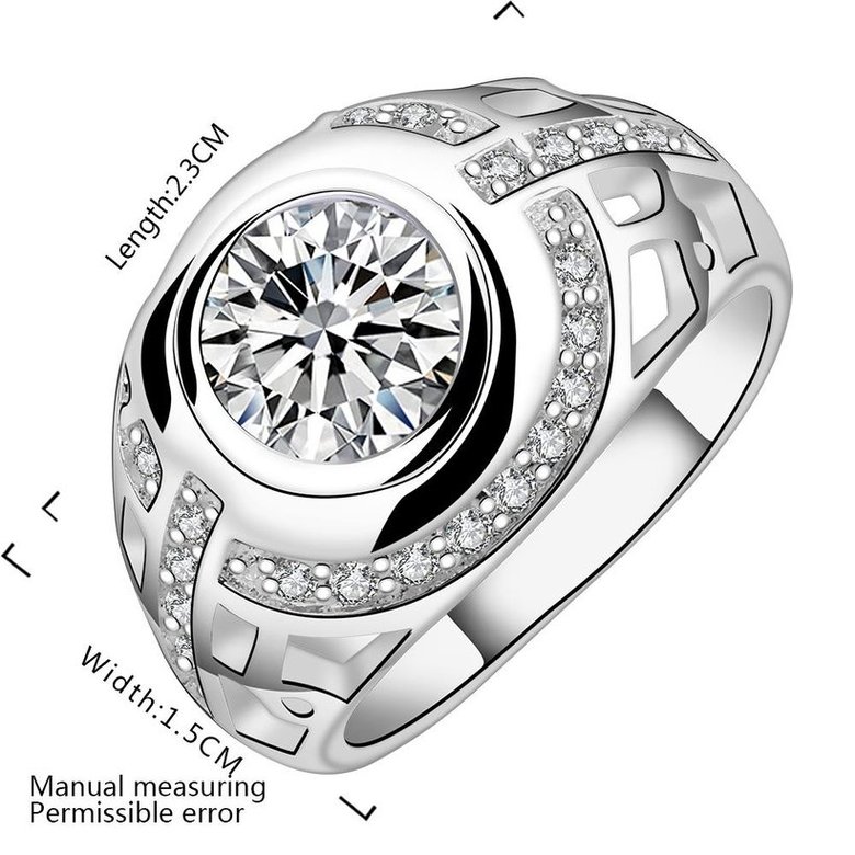 Wholesale Fashion Luxury  Silver Plated Round ablaze Zircon Ring for Women SPR565 0