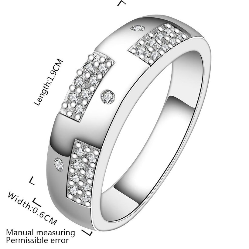 Wholesale New Creative Silver Plated Round Cubic Zirconia Ring for Women Bride Engagement Wedding Ring SPR566 0