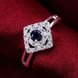 Wholesale Romantic luxury classic Silver Plated Square blue Zircon Ring for Women Wedding Ring SPR571 1 small