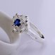 Wholesale Romantic luxury classic Silver Plated Square blue Zircon Ring for Women Wedding Ring SPR571 4 small