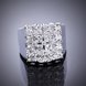 Wholesale New Creative Fashion Luxury Silver Plated Geometric  ablaze Zircon Ring for Women Engagement Wedding Ring SPR572 2 small
