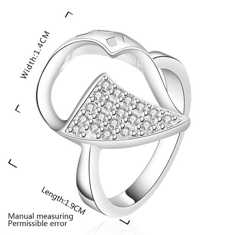 Wholesale New Creative Fashion Luxury Silver Plated Geometric ablaze Zircon Ring for Unisex Engagement Wedding Ring SPR573 2