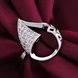 Wholesale New Creative Fashion Luxury Silver Plated Geometric ablaze Zircon Ring for Unisex Engagement Wedding Ring SPR573 3 small