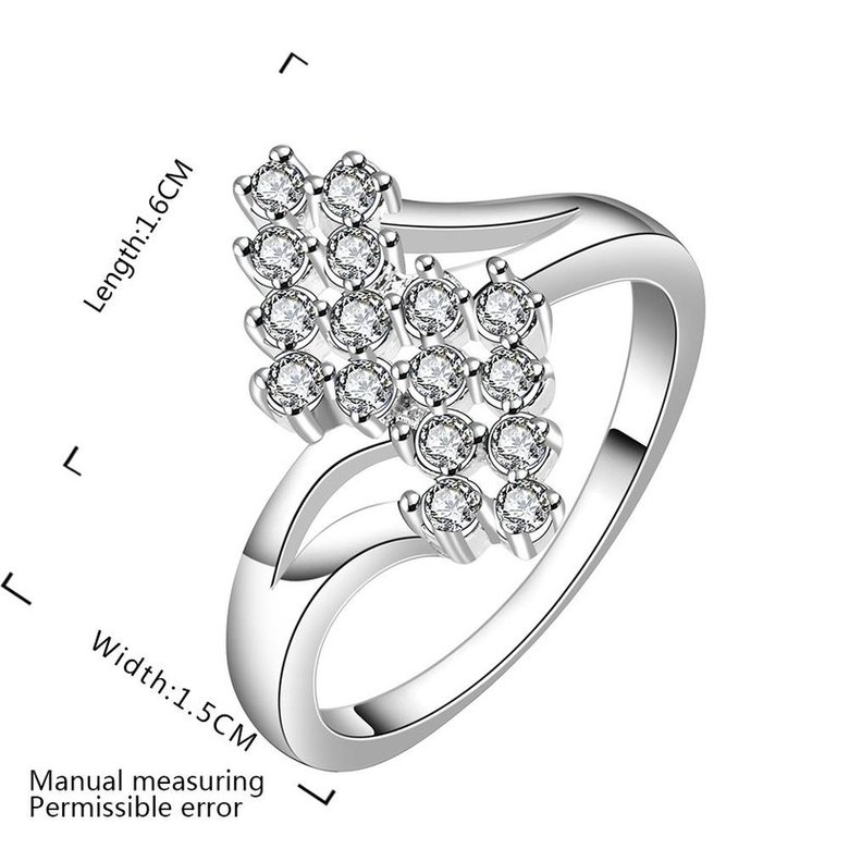 Wholesale New Creative Fashion Luxury Silver Plated ablaze Zircon Ring for Unisex Engagement Wedding Ring SPR574 0
