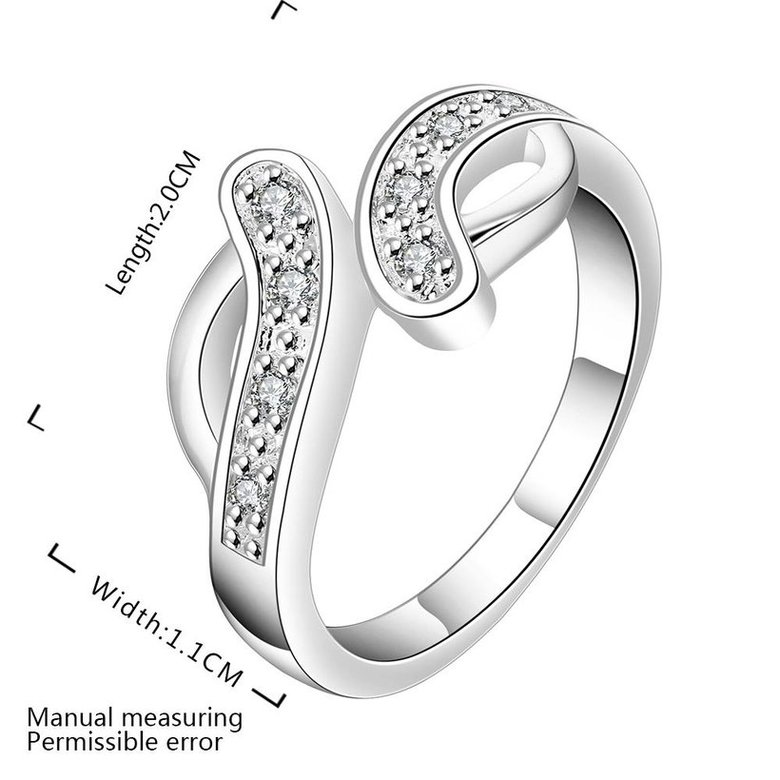 Wholesale New Creative Trendy Silver Plated Hot Sell Zircon Ring for Women SPR575 0