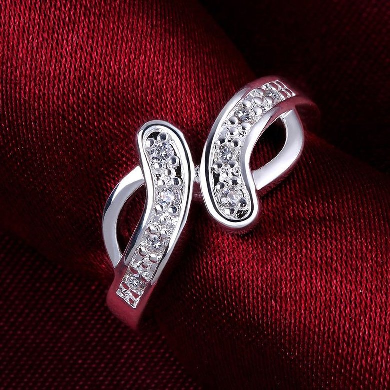 Wholesale New Creative Trendy Silver Plated Hot Sell Zircon Ring for Women SPR575 1