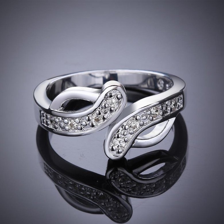 Wholesale New Creative Trendy Silver Plated Hot Sell Zircon Ring for Women SPR575 2
