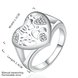 Wholesale Classic Silver Plated Heart Zircon Ring  Heart Shaped Wedding Ring for Unisex SPR576 1 small