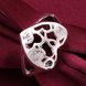 Wholesale Classic Silver Plated Heart Zircon Ring  Heart Shaped Wedding Ring for Unisex SPR576 3 small