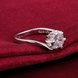 Wholesale New Creative Silver Plated Round  Zirconia Ring for Women Bride Engagement Wedding Ring SPR577 0 small
