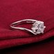 Wholesale New Creative Silver Plated Round  Zirconia Ring for Women Bride Engagement Wedding Ring SPR577 0 small