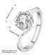 Wholesale New Creative Silver Plated Round  Zirconia Ring for Women Bride Engagement Wedding Ring SPR577 1 small