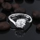 Wholesale New Creative Silver Plated Round  Zirconia Ring for Women Bride Engagement Wedding Ring SPR577 2 small