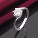 Wholesale New Creative Silver Plated Round  Zirconia Ring for Women Bride Engagement Wedding Ring SPR577 3 small