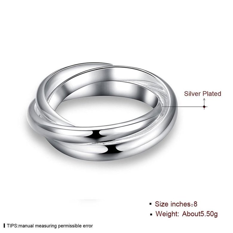 Wholesale Classic Exquisite Design  Silver Plated Copper Round Ring for Unisex SPR579 3