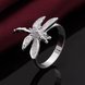 Wholesale New Creative Classic Silver Plated Exquisite Design dragonfly Ring for Women SPR583 0 small